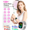 Smartwatch Pour Femme Homme avec Appel/Notifications Whatsapp, 1,85" Montre Automatique Numérique Podomètre, 120 Modes Sport And