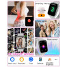 Smartwatch Pour Femme Homme avec Appel/Notifications Whatsapp, 1,85" Montre Automatique Numérique Podomètre, 120 Modes Sport And