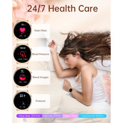 Montre connectée pour femme avec fonction téléphone, écran AMOLED Always-On 1,43"