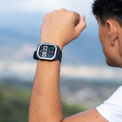 LOTUS Montre Connectée Homme - Montre Connectée Caoutchouc Noir | Étanche 5 ATM, GPS, Vocal IA, Contrôle Musique, Podomètre et C