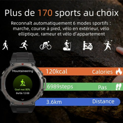 Meiion mivrass gps sports smartwatch homme femme 1.43" écran tacile - appel bleutooth, cardiofréquence, analyse sommeil, 170+ mo