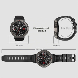 Meiion mivrass gps sports smartwatch homme femme 1.43" écran tacile - appel bleutooth, cardiofréquence, analyse sommeil, 170+ mo