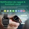 Montre Connectée pour Homme, écran 1,96", Plus de 200 Sports | Répondre/Passer Des Appels, Suivi D'activité Physique Avec Fréque
