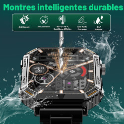 Montre Connectée pour Homme, écran 1,96", Plus de 200 Sports | Répondre/Passer Des Appels, Suivi D'activité Physique Avec Fréque