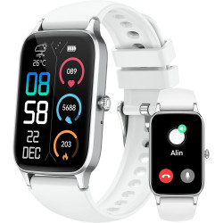 Motast montre connectée femme, smartwatch avec appel bluetooth, 110+ modes sportifs montre connectee tendance, blanc