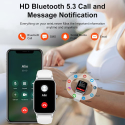 Motast montre connectée femme, smartwatch avec appel bluetooth, 110+ modes sportifs montre connectee tendance, blanc