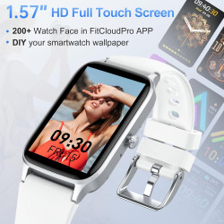 Motast montre connectée femme, smartwatch avec appel bluetooth, 110+ modes sportifs montre connectee tendance, blanc