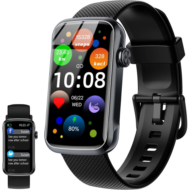 Motast 2026 montre connectée homme femme, smartwatch avec appel bleutooth, 1,57" hd,123+ sportifs, sommeil cardiofréquencemètre,