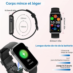 Motast 2026 montre connectée homme femme, smartwatch avec appel bleutooth, 1,57" hd,123+ sportifs, sommeil cardiofréquencemètre,