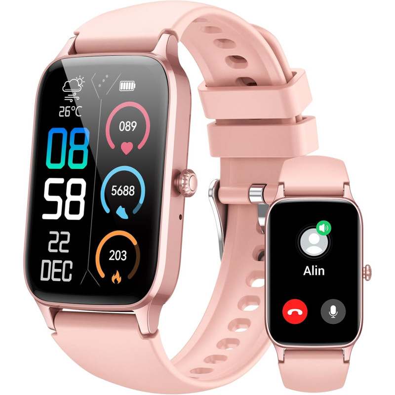 Motast montre connectée femme avec appel bleutooth,2026 smartwatch avec etanche ip68, montre connectee avec 112+ sportifs, somme