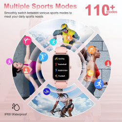 Motast montre connectée femme avec appel bleutooth,2026 smartwatch avec etanche ip68, montre connectee avec 112+ sportifs, somme