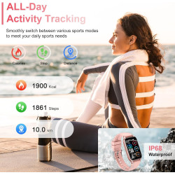 Motast montre connectée femme avec appel bleutooth,2026 smartwatch avec etanche ip68, montre connectee avec 112+ sportifs, somme