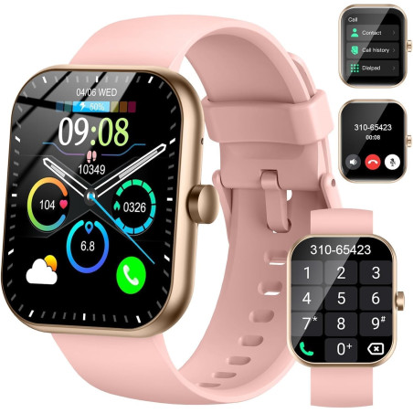 Montre connectée pour femme, 1.96"hd 2026 smartwatch avec appel bleutooth,112+ modes sportifs montre connectee, podometre/sommei