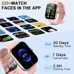 Montre connectée pour femme, 1.96"hd 2026 smartwatch avec appel bleutooth,112+ modes sportifs montre connectee, podometre/sommei