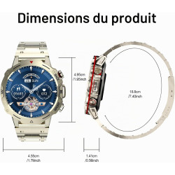 Montre Connectée pour Homme, écran HD 1,39", 120 Sports | Bracelet D'activité Avec Fréquence Cardiaque, Plus de 190 Cadrans, Pod