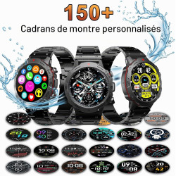 Montre connectée pour homme, écran hd 1,39", 120 sports | bracelet d'activité avec fréquence cardiaque, plus de 190 cadrans, pod