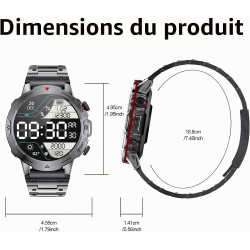 Montre connectée pour homme, écran hd 1,39", 120 sports | bracelet d'activité avec fréquence cardiaque, plus de 190 cadrans, pod