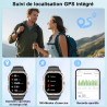 Montre connectée homme gps intégré, militaire smartwatch 2.06" hd avec appel bleutooth, etanche ip68, 110+ sportifs, montre spor
