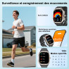 Montre connectée homme gps intégré, militaire smartwatch 2.06" hd avec appel bleutooth, etanche ip68, 110+ sportifs, montre spor