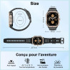 Montre connectée homme gps intégré, militaire smartwatch 2.06" hd avec appel bleutooth, etanche ip68, 110+ sportifs, montre spor