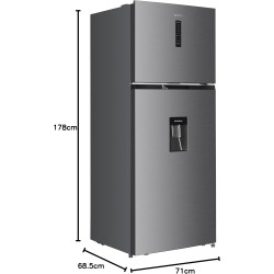 GEDTECH Réfrigérateur combiné congélateur haut 415L GDP415NFIX - Distributeur d'eau - No Frost - Inox