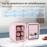 YASHE Mini Frigo de Chambre 4L/6 Canettes, Mini Réfrigérateur Voiture 220V CA/12V CC, Petit Frigo Thermoélectrique Chaud/Froid p