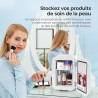 YASHE Mini Frigo de Chambre 4L/6 Canettes, Mini Réfrigérateur Voiture 220V CA/12V CC, Petit Frigo Thermoélectrique Chaud/Froid p