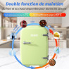 YASHE Mini Frigo de Chambre 4L/6 Canettes, Mini Réfrigérateur Voiture 220V CA/12V CC, Petit Frigo Thermoélectrique Chaud/Froid p