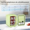 YASHE Mini Frigo de Chambre 4L/6 Canettes, Mini Réfrigérateur Voiture 220V CA/12V CC, Petit Frigo Thermoélectrique Chaud/Froid p