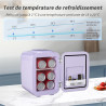 YASHE Mini Frigo de Chambre 4L/6 Canettes, Mini Réfrigérateur Voiture 220V CA/12V CC, Petit Frigo Thermoélectrique Chaud/Froid p