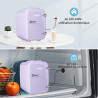 YASHE Mini Frigo de Chambre 4L/6 Canettes, Mini Réfrigérateur Voiture 220V CA/12V CC, Petit Frigo Thermoélectrique Chaud/Froid p