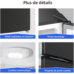 CHIQ CBM159LEBD Réfrigérateur congélateur bas157 litres (109 + 48) Low Frost, Faible bruit, Refroidissement rapide, Faible emcom