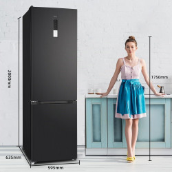 CHiQ 356L Réfrigérateur Combiné NoFrost Contrôle Intelligent Noir | FBM351NEI42, Silencieux 35dB, Mode Éco, Congélation 4 Étoile