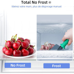 CHiQ 356L Réfrigérateur Combiné NoFrost Contrôle Intelligent Noir | FBM351NEI42, Silencieux 35dB, Mode Éco, Congélation 4 Étoile