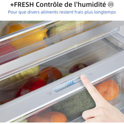 CHiQ 356L Réfrigérateur Combiné NoFrost Contrôle Intelligent Noir | FBM351NEI42, Silencieux 35dB, Mode Éco, Congélation 4 Étoile