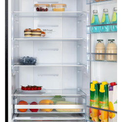 CHiQ 356L Réfrigérateur Combiné NoFrost Contrôle Intelligent Noir | FBM351NEI42, Silencieux 35dB, Mode Éco, Congélation 4 Étoile