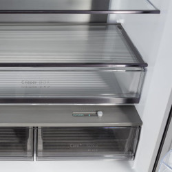 CHIQ Réfrigérateur américain multiportes, Hauteur 182cm, Profondeur 63cm, capacité totale 415L, Température Care+, Contrôle de l