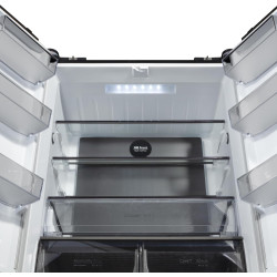 CHIQ Réfrigérateur américain multiportes, Hauteur 182cm, Profondeur 63cm, capacité totale 415L, Température Care+, Contrôle de l