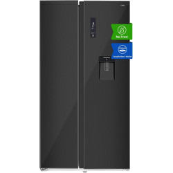 CHiQ 559L Réfrigérateur Américain Inverter Distributeur Eau Noir | FSS559NEI42D, Inverter, No Frost, Écran LED Numérique, Garant