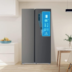 CHiQ 559L Réfrigérateur Américain Inverter Distributeur Eau Noir | FSS559NEI42D, Inverter, No Frost, Écran LED Numérique, Garant
