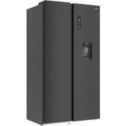 CHiQ 559L Réfrigérateur Américain Inverter Distributeur Eau Noir | FSS559NEI42D, Inverter, No Frost, Écran LED Numérique, Garant