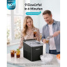 EUHOMY Machine à Glaçons Conception Compacte Réglage à Un Bouton 9 Glaçons en 2 Tailles Nettoyage Automatique Alertes Intelligen