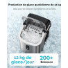 EUHOMY Ice Maker Countertop Machine à glace portable avec poignée, 26,5 lbs par jour, 9 cubes en 6 minutes, nettoyage de voiture