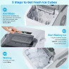 Machine à Glaçon, 9 Glaçons en 6-8 Minutes, 2 Tailles de Glaçons,14kg en 24h, Machine a Glace Autonettoyante avec Pelle à Glaçon