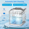 Machine à Glaçon, 9 Glaçons en 6-8 Minutes, 2 Tailles de Glaçons,14kg en 24h, Machine a Glace Autonettoyante avec Pelle à Glaçon