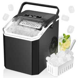 Machine à Glaçon, 9 Glaçons en 6-8 Minutes, 2 Tailles de Glaçons,14kg en 24h, Machine a Glace Autonettoyante avec Pelle à Glaçon