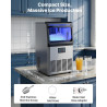 VEVOR Machine à Glaçons Commerciale 36 kg/24 h Capacité de Stockage de 6 kg, Pour Restaurant Bar Café Bureau Maison, Appareil à 