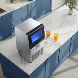 VEVOR Machine à Glaçons Commerciale 41 kg/24 h Capacité de Stockage de 6 kg, Pour Restaurant Bar Café Bureau Maison, Appareil à 