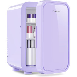 YASHE Mini réfrigérateur, 6 litres/8 canettes 220-240 V AC/DC, réfrigérateur thermoélectrique portable pour chambre à coucher, s