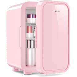 YASHE Mini réfrigérateur, 6 litres/8 canettes 220-240 V AC/DC Réfrigérateur thermoélectrique portable pour chambre à coucher, so